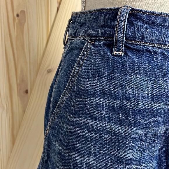 American Eagle Women’s Denim Hi-Rise Festival Mini Skirt Size 6 Blue Frayed - Picture 4 of 13